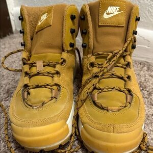 Nike Women’s Wheat High-Top Sneakers - Mustard/Gold - Size 8